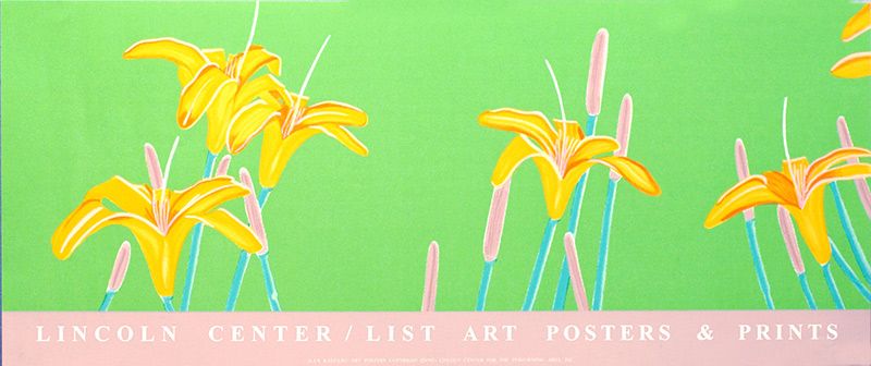 Lilies on green background