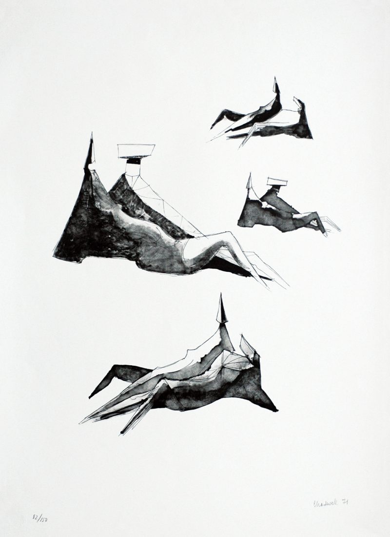 Two sitting figures III